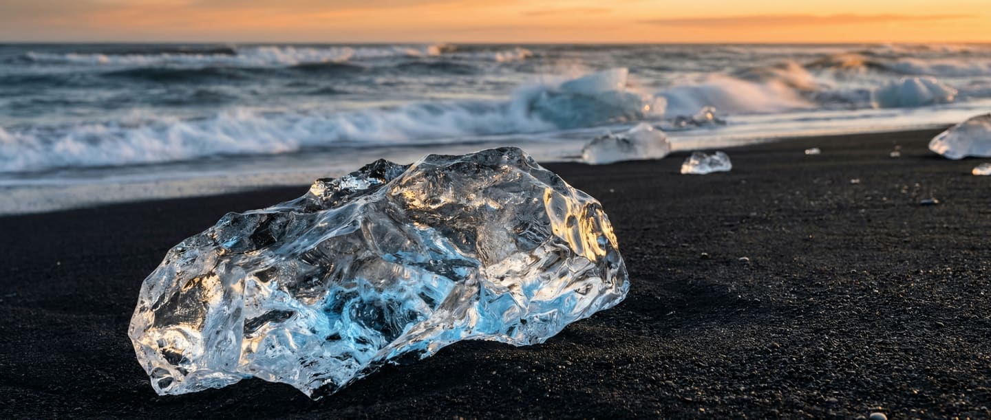 Diamond Beach: Ice on Black Velvet
