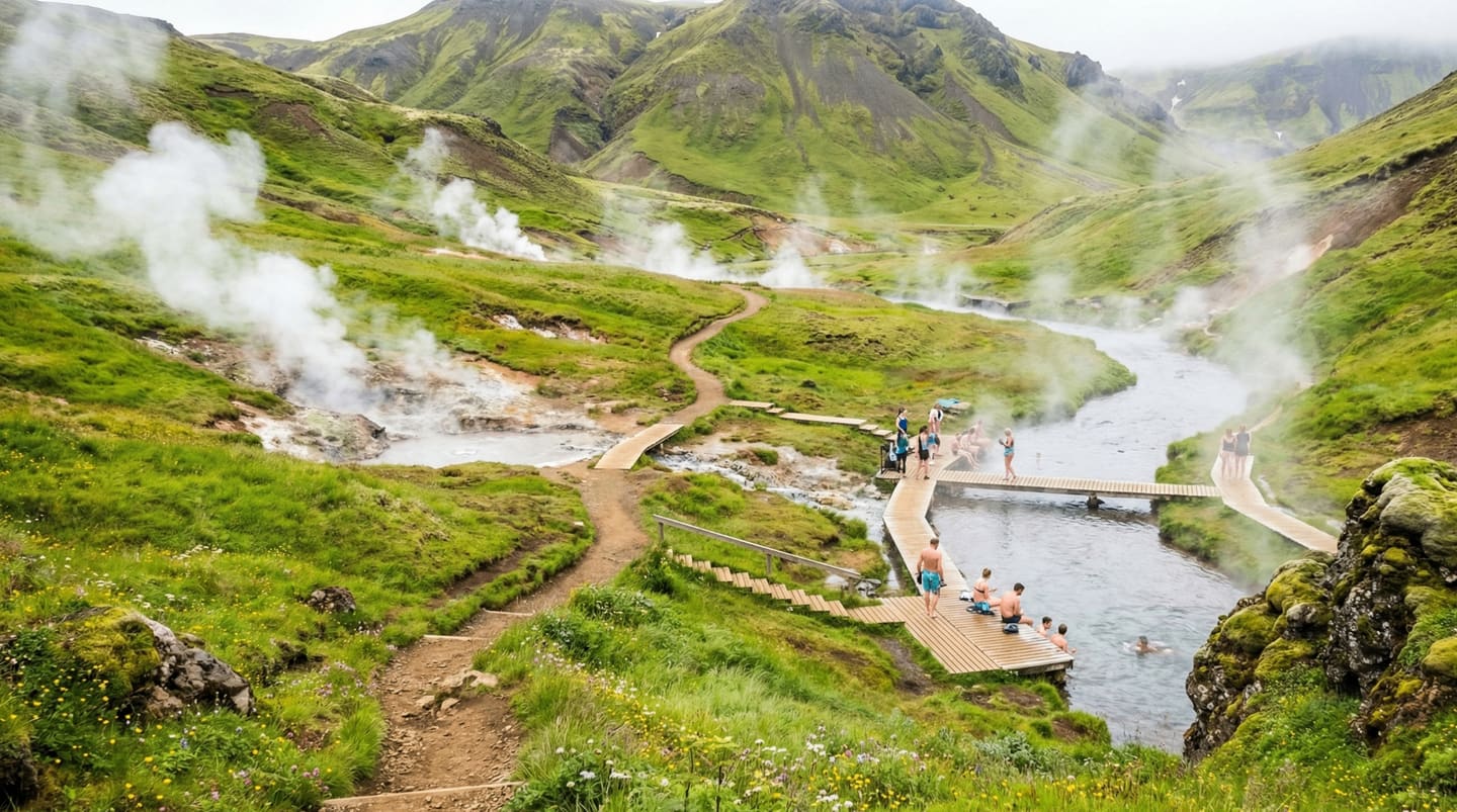 Reykjadalur Hot Spring Thermal River