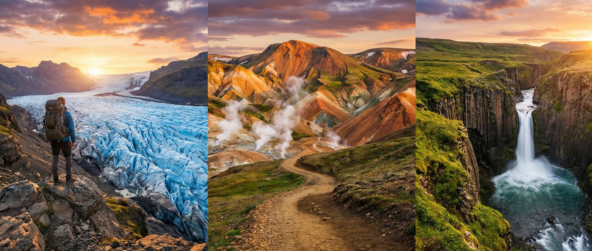 Hiking trail in Iceland highlands